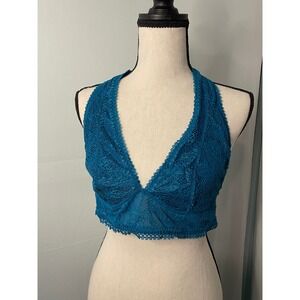 Victoria's Secret Teal Lace‎ Halter Bralette Bralet Bralette XL
